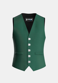 Traditional_Solid_Green_Tartan_Waistcoat_front_image