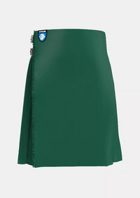 Traditional_Solid_Green_Tartan_kilt_front_image_with_pleated_design_and_adjustable_buckles_for_men