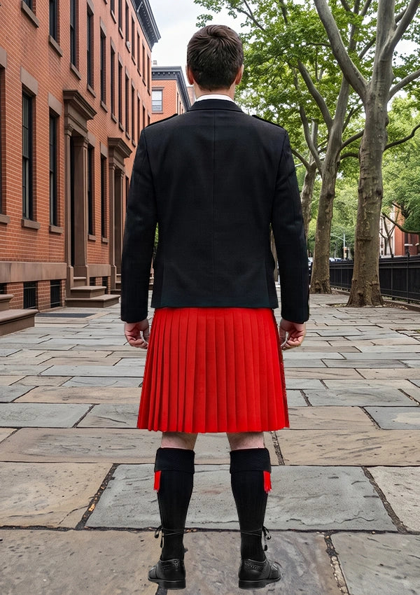 Traditional_Solid_Red_Tartan_Kilt_and_Argyle_Jacket_Kilt_Outfit_back_image