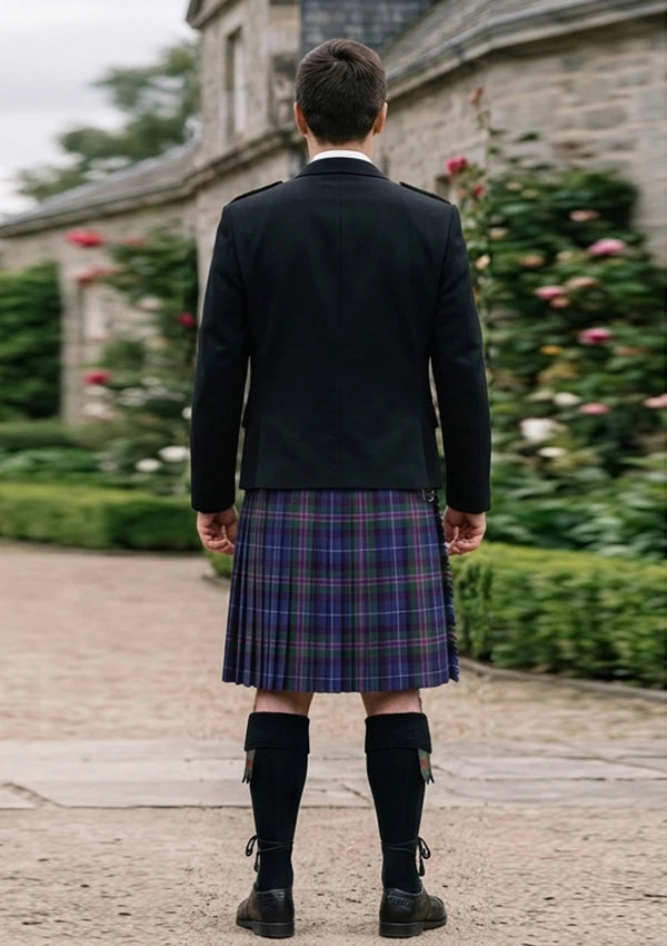 Traditional_Spirit_of_Bannockburn_tartan_3445_Kilt_and_Argyle_Jacket_Kilt_Outfit_back_image
