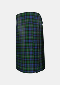 Traditional_Stephenson_Hunting_Tartan_3222_kilt_left_image_with_pleated_design_and_adjustable_buckles_for_men