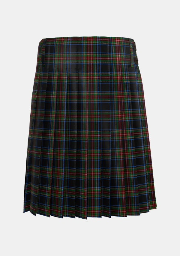 Traditional_Stewart_Black_Tartan_1061_kilt_back_image_with_pleated_design_and_adjustable_buckles_for_men