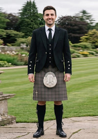 Traditional_Stewart_Grey_tartan_1632_Kilt_and_Argyle_Jacket_Kilt_Outfit_front_image