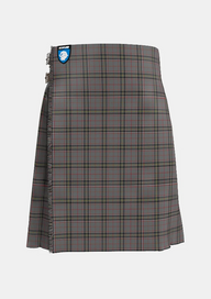 Traditional_Stewart_Grey_tartan_front_image_with_pleated_design_and_adjustable_buckles_for_men