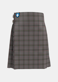 Traditional_Stewart_Grey_tartan_front_image_with_pleated_design_and_adjustable_buckles_for_men