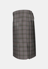 Traditional_Stewart_Grey_tartan_left_image_with_pleated_design_and_adjustable_buckles_for_men