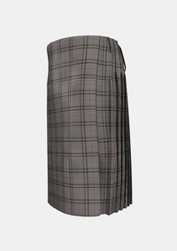Traditional_Stewart_Grey_tartan_left_image_with_pleated_design_and_adjustable_buckles_for_men