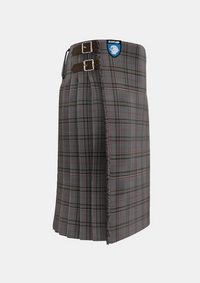 Traditional_Stewart_Grey_tartan_right_image_with_pleated_design_and_adjustable_buckles_for_men