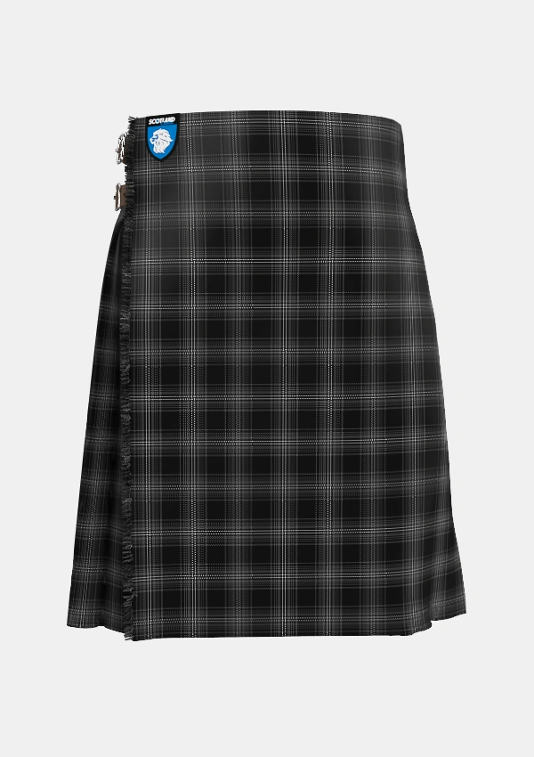 Traditional_Stewart_Mourning_1880_Tartan_1126_kilt_front_image_with_pleated_design_and_adjustable_buckles_for_men