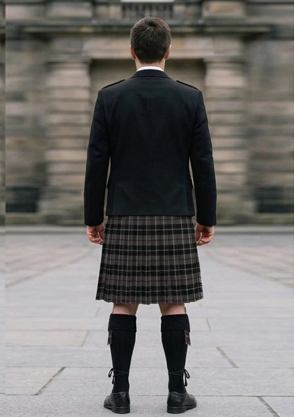 Traditional_Thompson_Grey_Tartan_3597_Kilt_and_Argyle_Jacket_Kilt_Outfit_back_image