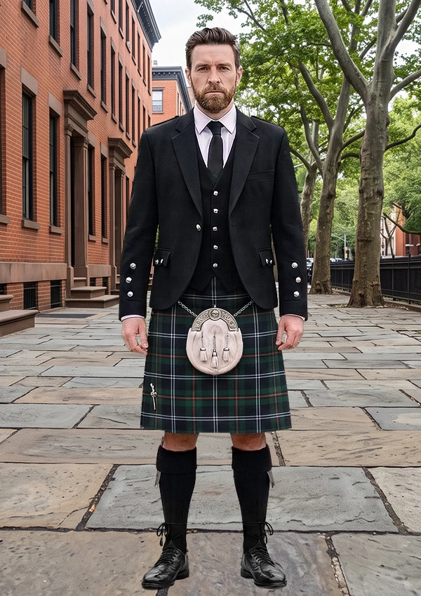 Traditional_Urquhart_Modern_Tartan_Kilt_and_Argyle_Jacket_Kilt_Outfit_front_image