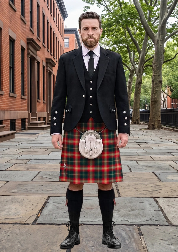 Traditional_Vegan_Tartan_12519_Kilt_and_Argyle_Jacket_Kilt_Outfit_front_image