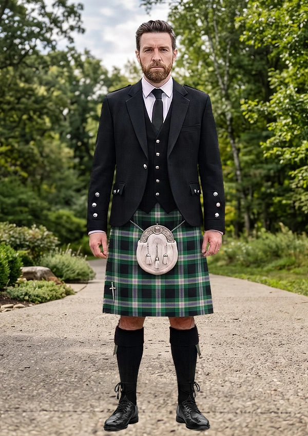 Traditional_Wells_Ancient_Tartan_Kilt_and_Argyle_Jacket_Kilt_Outfit_front_image