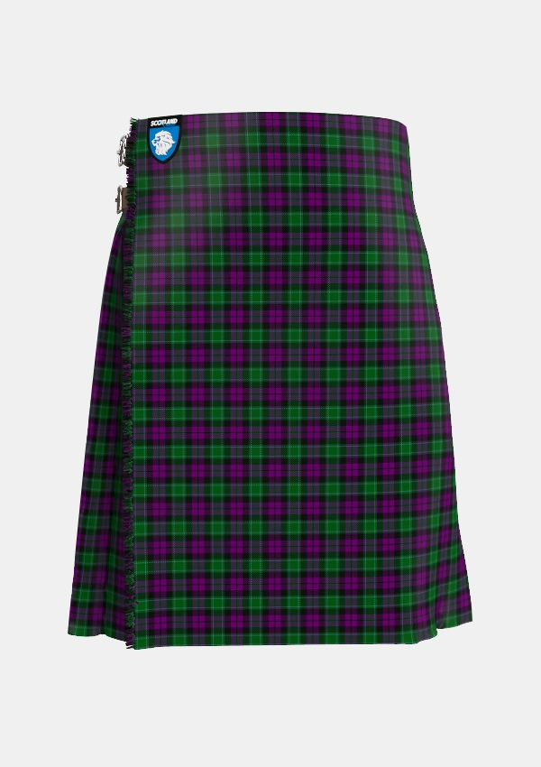 Traditional_Wilsons_No150_Tartan_697_kilt_front_image_with_pleated_design_and_adjustable_buckles_for_men