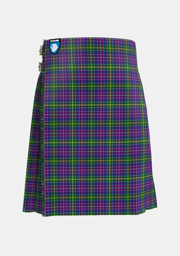 Traditional_Yule_Tartan_3896_kilt_front_image_with_pleated_design_and_adjustable_buckles_for_men