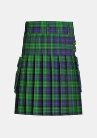 Utility_Abercrombie_tartan_241_kilt_back_image_with_pleated_design_and_adjustable_buckles_for_men