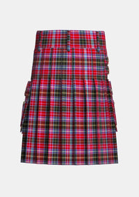 Utility_Aberdeen_tartan_1801_kilt_back_image_with_pleated_design_and_adjustable_buckles_for_men