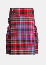 Utility_Aberdeen_tartan_1801_kilt_front_image_with_pleated_design_and_adjustable_buckles_for_men