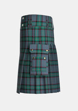 Utility_Aberfeldy_Tartan_7748_kilt_left_image_with_pleated_design_and_adjustable_buckles_for_men