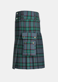 Utility_Aberfeldy_Tartan_7748_kilt_left_image_with_pleated_design_and_adjustable_buckles_for_men