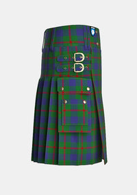 Utility_Agnew_tartan_182_kilt_right_image_with_pleated_design_and_adjustable_buckles_for_men