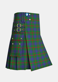 Utility_Agnew_tartan_182_kilt_side_image_with_pleated_design_and_adjustable_buckles_for_men
