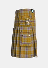 Utility_Ailsa_Gold_Tartan_7605_kilt_right_image_with_pleated_design_and_adjustable_buckles_for_men