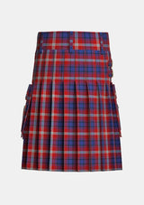 Utility_Ainslie_Tartan_2187_kilt_back_image_with_pleated_design_and_adjustable_buckles_for_men