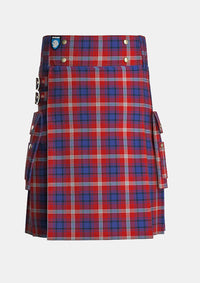 Utility_Ainslie_Tartan_2187_kilt_front_image_with_pleated_design_and_adjustable_buckles_for_men