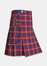 Utility_Ainslie_Tartan_2187_kilt_side_image_with_pleated_design_and_adjustable_buckles_for_men
