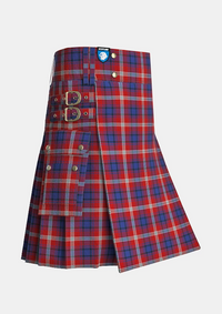 Utility_Ainslie_Tartan_2187_kilt_side_image_with_pleated_design_and_adjustable_buckles_for_men