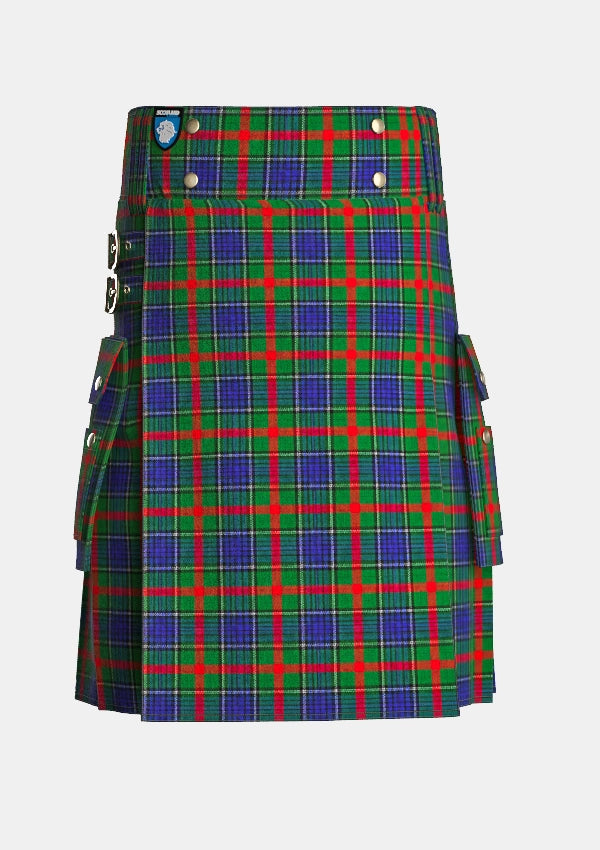 Utility_Aiton_Tartan_kilt_front_image_with_pleated_design_and_adjustable_buckles_for_men