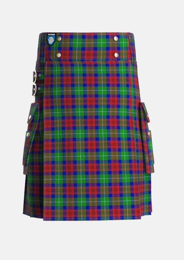 Utility_Akins_Clan_Personal_Tartan_2426_kilt_front_image_with_pleated_design_and_adjustable_buckles_for_men