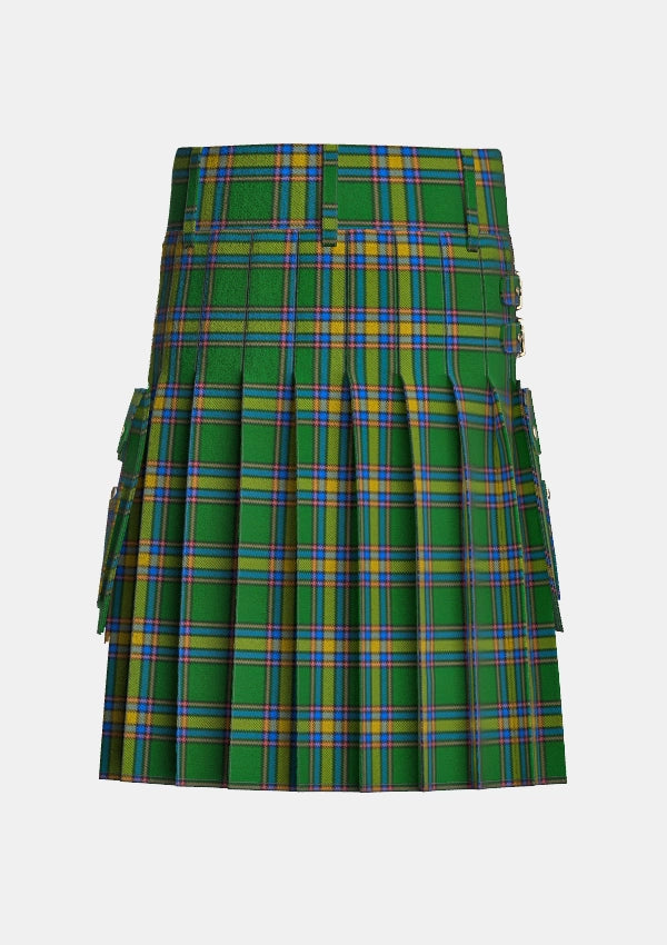 Utility_Alberta_Tartan_2055_kilt_back_image_with_pleated_design_and_adjustable_buckles_for_men