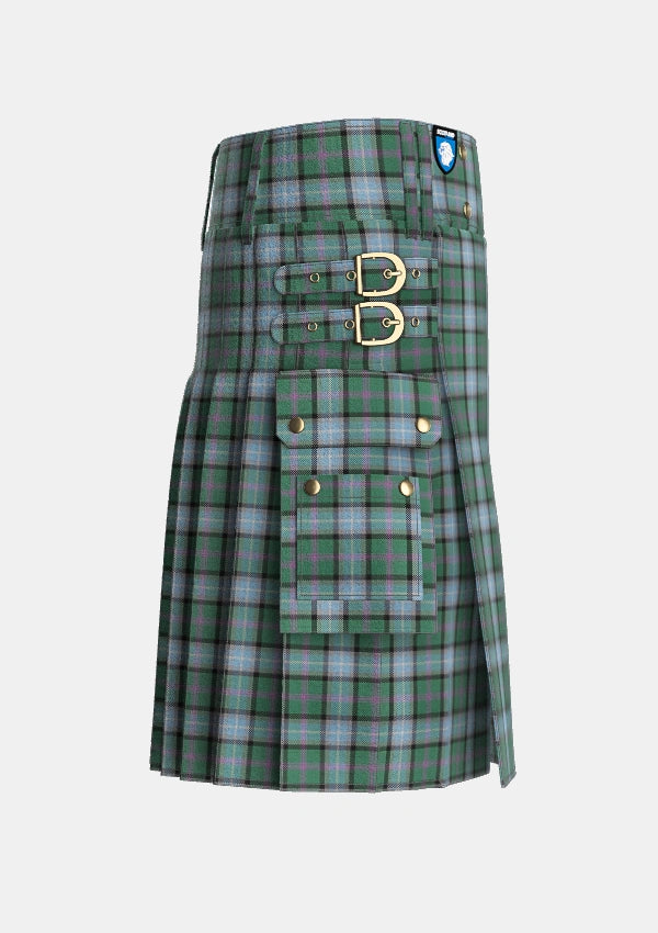 Utility_Alexander_of_Menstry_Hunting_Tartan_6715_kilt_right_image_with_pleated_design_and_adjustable_buckles_for_men