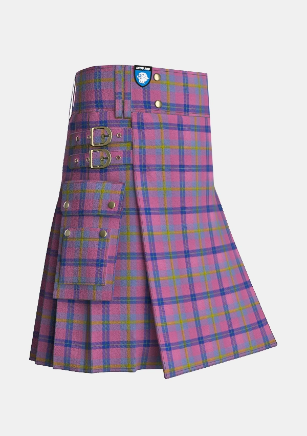 Utility_Aliam_Tartan_13275_kilt_side_image_with_pleated_design_and_adjustable_buckles_for_men