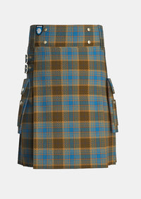 Utility_Allan_tartan_572_kilt_front_image_with_pleated_design_and_adjustable_buckles_for_men