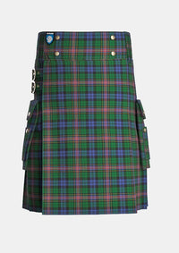 Utility_Allison_tartan_303_kilt_front_image_with_pleated_design_and_adjustable_buckles_for_men