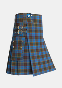 Utility_Anderson_Coulson_Bonner_2_Tartan_1350_kilt_side_image_with_pleated_design_and_adjustable_buckles_for_men