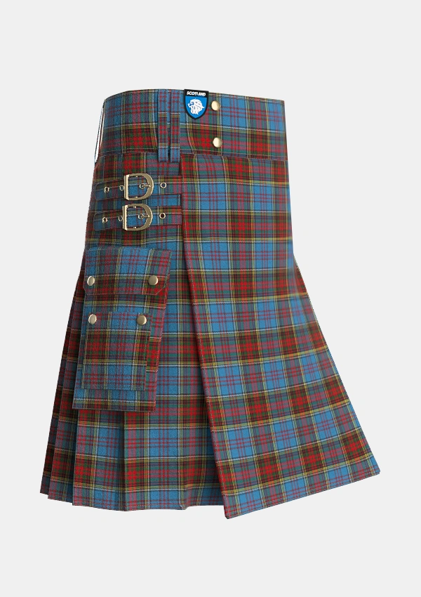 Utility_Anderson_MacGregor_Hastie_1_Tartan_1348_kilt_side_image_with_pleated_design_and_adjustable_buckles_for_men