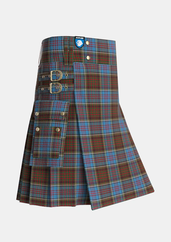 Utility_Anderson_MacGregor_Hastie_3_Tartan_1393_kilt_side_image_with_pleated_design_and_adjustable_buckles_for_men