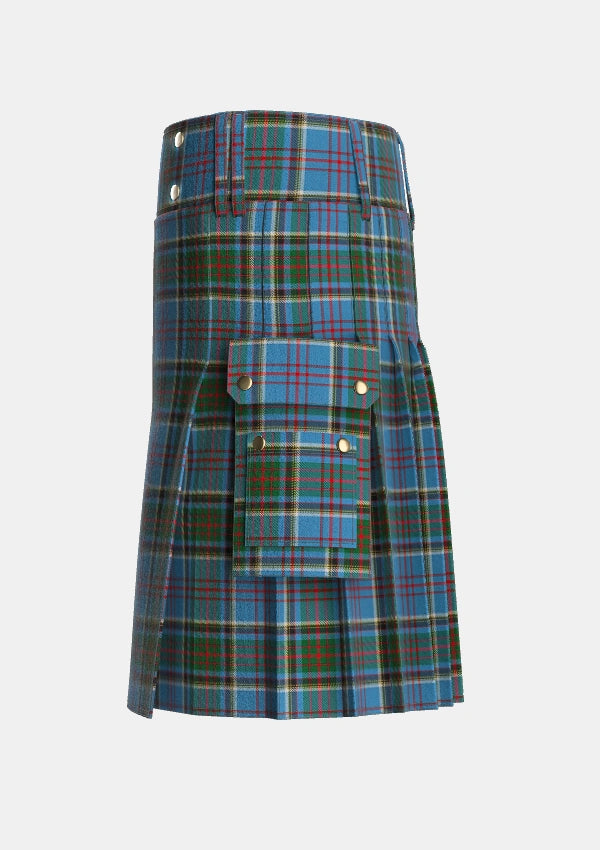Utility_Anderson_Old_Makinlay_Tartan_1347_kilt_left_image_with_pleated_design_and_adjustable_buckles_for_men