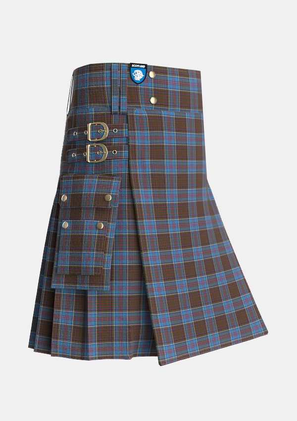 Utility_Anderson_STS_Tartan_1392_kilt_side_image_with_pleated_design_and_adjustable_buckles_for_men