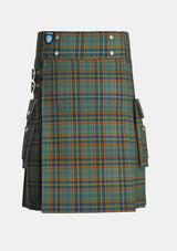 Utility_Antrim_County_Tartan_2282_kilt_front_image_with_pleated_design_and_adjustable_buckles_for_men