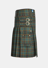 Utility_Antrim_County_Tartan_2282_kilt_right_image_with_pleated_design_and_adjustable_buckles_for_men