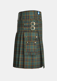 Utility_Antrim_County_Tartan_2282_kilt_right_image_with_pleated_design_and_adjustable_buckles_for_men