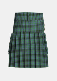 Utility_Arbuthnott_Tartan_204_kilt_back_image_with_pleated_design_and_adjustable_buckles_for_men