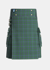 Utility_Arbuthnott_Tartan_204_kilt_front_image_with_pleated_design_and_adjustable_buckles_for_men