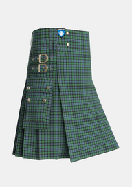 Utility_Arbuthnott_Tartan_204_kilt_side_image_with_pleated_design_and_adjustable_buckles_for_men