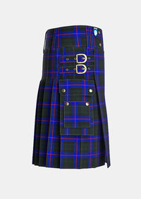 Utility_Armstrong_Scottish_Tartan_kilt_right_image_with_pleated_design_and_adjustable_buckles_for_men